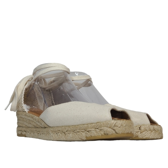 Andre Assous Shoes - Andre Assous Peep Toe Lace Up Espadrille Wedge Sandals Size 8.5 NWOB